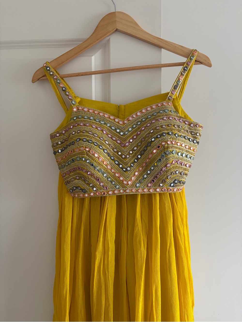 Beaded Yellow Palazzo Set